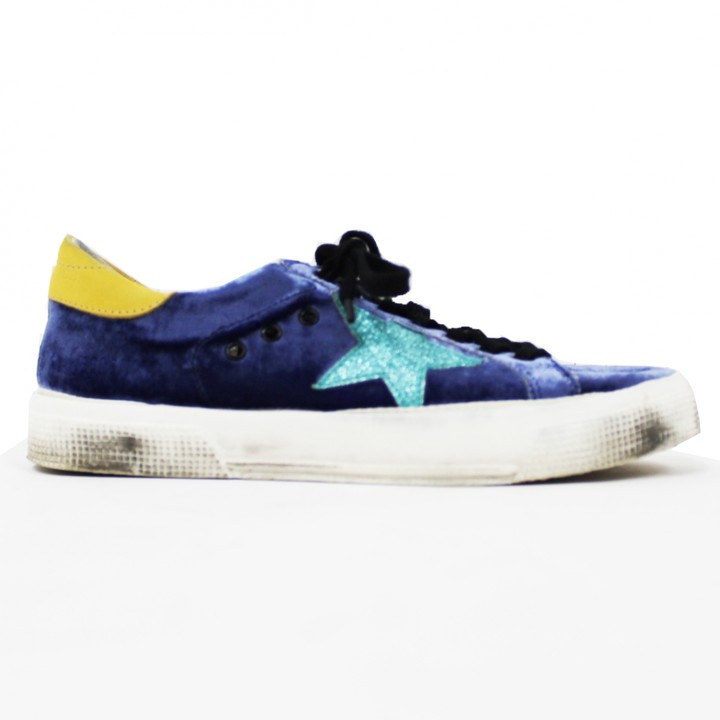 blue velvet trainers