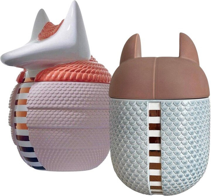 Set Of 2 Ceramic Vases / Containers - Animalità By Elena Salmistraro For Bosa