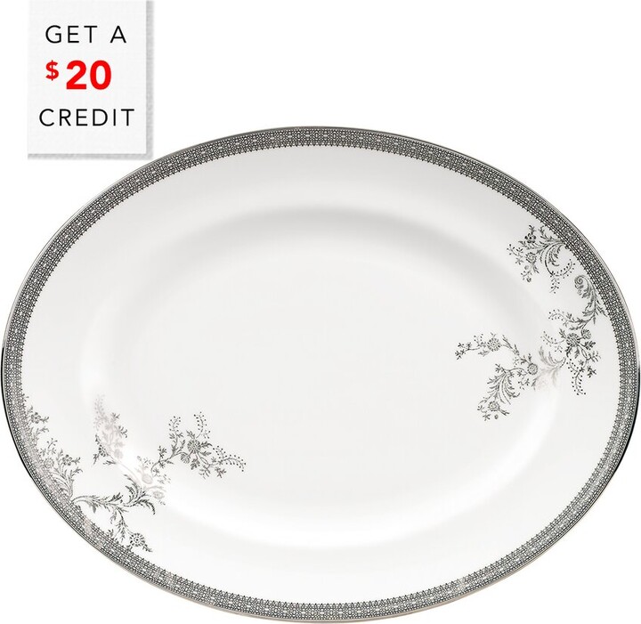 Wedgwood Vera Wang For Lace Oval Platter 13.75In With $20 Credit