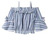 Thumbnail for your product : Bebe Stripe Off-the-Shoulder Top (Big Girls)
