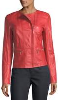 Thumbnail for your product : Lafayette 148 New York Caridee Zip-Front Leather Jacket