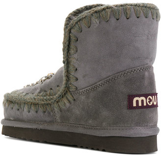 Mou boots with crystal flower embellishment