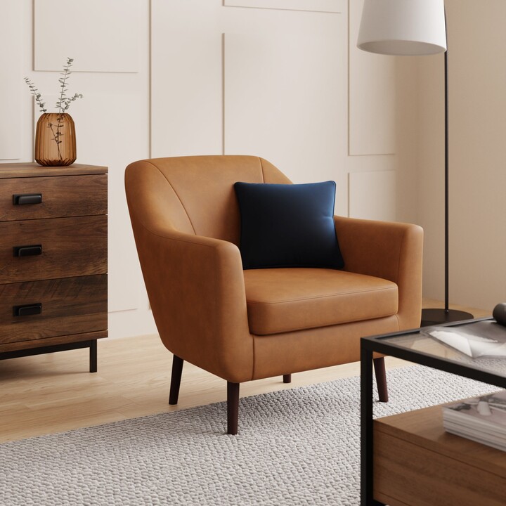 Dunelm Eddie Faux Leather Tub Armchair Brown ShopStyle