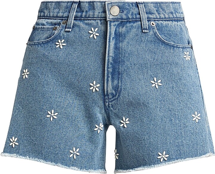 Rag & Bone Women's Aspen Embellished Denim Shorts - Embellished Blue - Size 23
