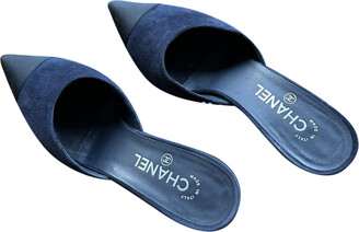 Chanel - Authenticated Mules - Cloth Blue Plain for Women, Very Good Condition