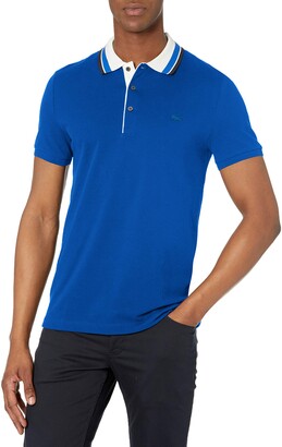 Lacoste mens Short Sleeve Slim Fit Semi Fancy Collar Polo Shirt - ShopStyle