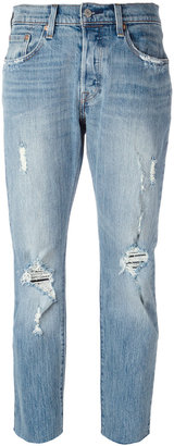 Levi's distressed cropped jeans