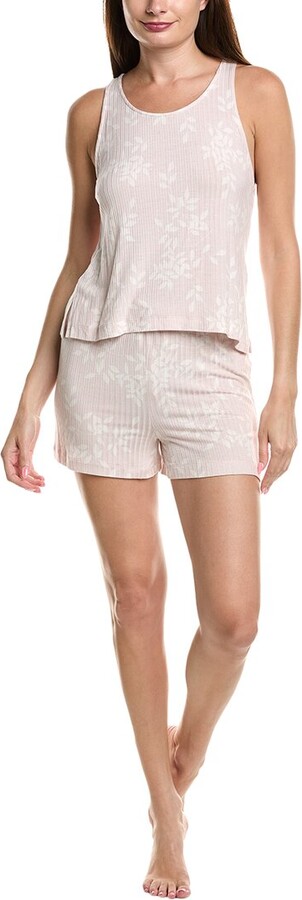 Natori Edit 2Pc Aria Printed Rib Cami & Short Set