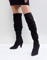 Thumbnail for your product : Miss Selfridge Over The Knee Ruched Boot