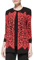 Thumbnail for your product : Misook Lace-Print Long Jacket
