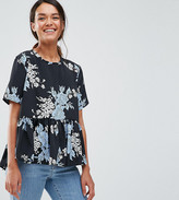 Thumbnail for your product : ASOS Petite PETITE T-Shirt In Floral With Ruffle Hem