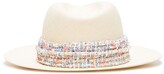 Thumbnail for your product : Maison Michel Crystal-Embellished Appliqué Fedora Hat