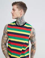 Thumbnail for your product : ASOS DESIGN relaxed sleeveless t-shirt with dropped armhole in retro stripe