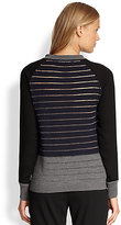 Thumbnail for your product : Yigal Azrouel Cut25 by Sheer-Striped Wool Sweater