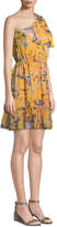 Thumbnail for your product : Shoshanna Carmela Floral Silk One-Shoulder Dress