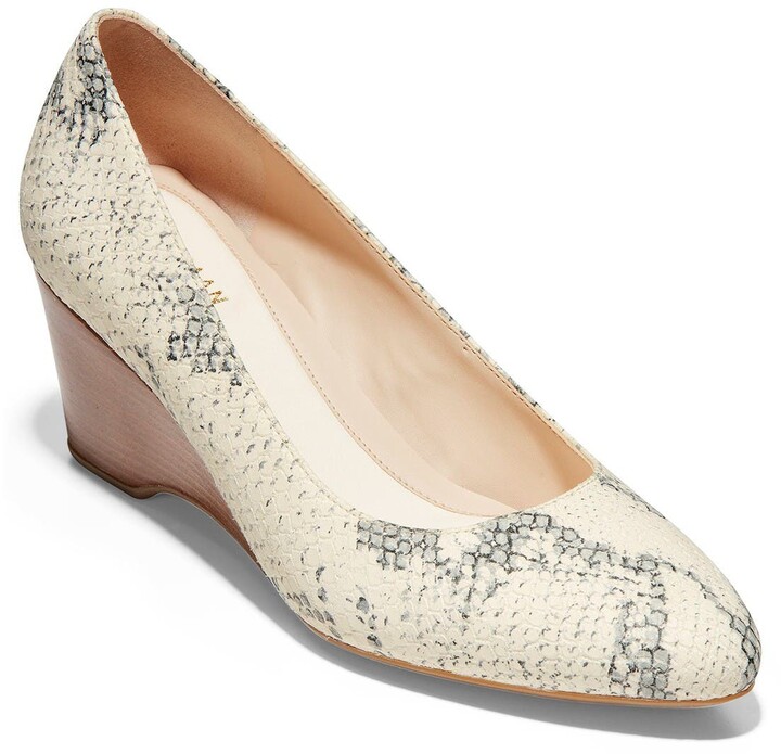 bandmate snake print platform wedges