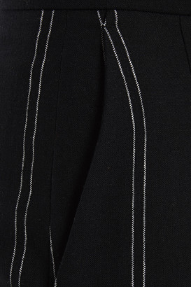 Sandro Malys Cropped Striped Linen-blend Wide-leg Pants
