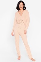 Thumbnail for your product : Nasty Gal Womens Alway's Lounging Twist Knit Jumper and Jogger Set - Pink - S