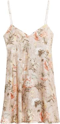 Zimmermann Flared Floral-print Linen Mini Dress