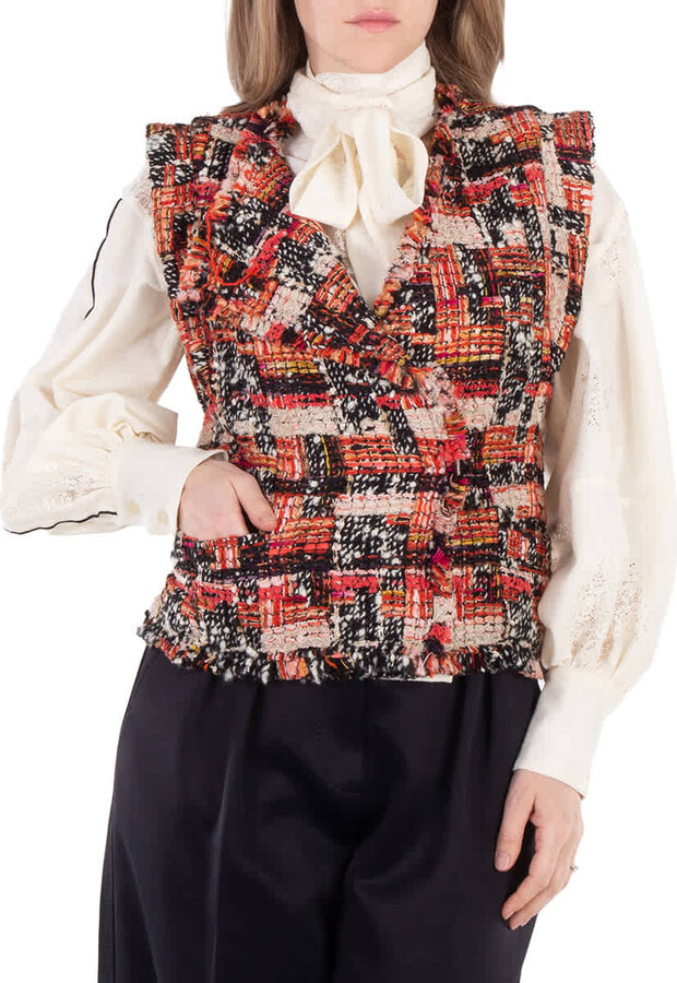 Isabel Marant Ladies Pink Djiroy Wool Tweed Vest