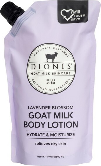 DIONIS GOAT MILK SKINCARE Dionis Goat Milk Body Lotion Refill Pouch Lavender Blossom, 16.9 oz