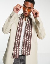 Thumbnail for your product : ASOS DESIGN dress scarf in brown chain print