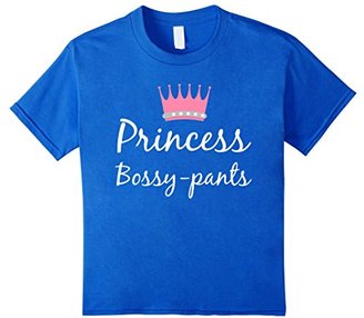 Kids Princess Bossy-Pants Pink Crown T-Shirt 10