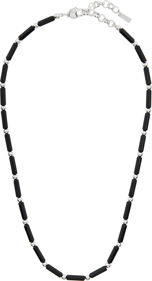 Onyx & Silver Skeleton Key Men's Necklace - Men's Necklaces | Lazaro SoHo