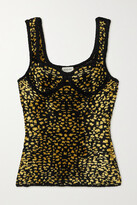 Thumbnail for your product : Lanvin Leopard-print Velvet Bustier Top - Animal print