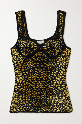 Lanvin Leopard-print Velvet Bustier Top - Animal print