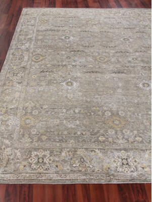 Exquisite Rugs Heirloom Handmade Hand Knotted New Zealand Wool Khaki Area Rug