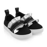 Thumbnail for your product : Fendi FendiGirls Black & Silver Ruffle Slip On Shoes