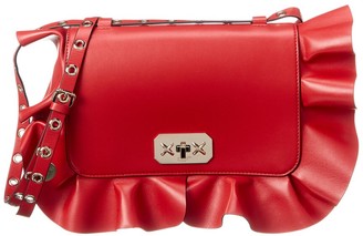 RED Valentino Rock Ruffle Leather Shoulder Bag - ShopStyle