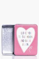 Thumbnail for your product : boohoo Moon And Back Slogan Trinket Box