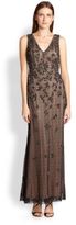 Thumbnail for your product : Aidan Mattox Beaded Lace Gown