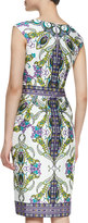 Thumbnail for your product : David Meister Cap-Sleeve Paisley-Print & Patterned Sheath Dress