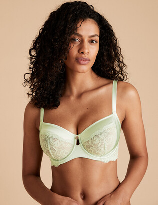 Marks and Spencer Silk & Lace Non Padded Balcony Bra F-H