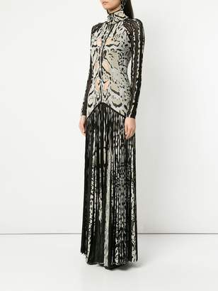 Roberto Cavalli lynx print long dress