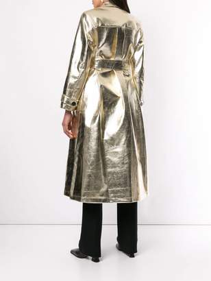 Osman double-breasted metallic trench coat