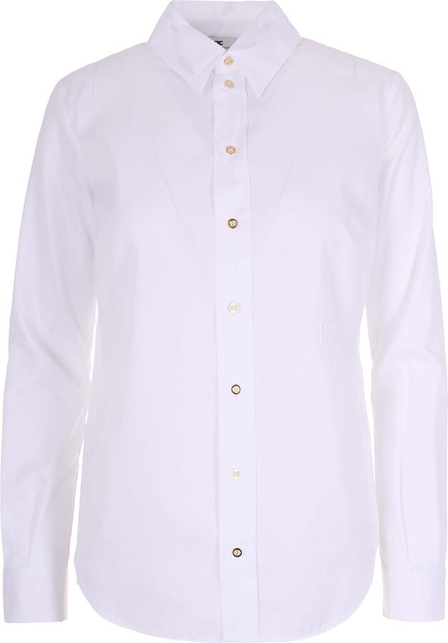 Elisabetta Franchi White Shirt With Gold Buttons