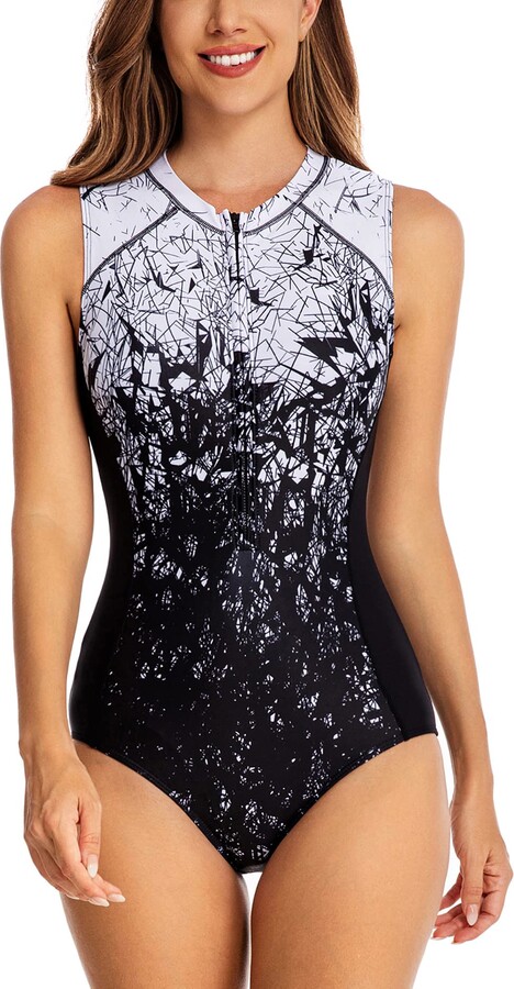 FEOYA Womens Full Zip Sports Vest Slim Fit Workout Gym Tops