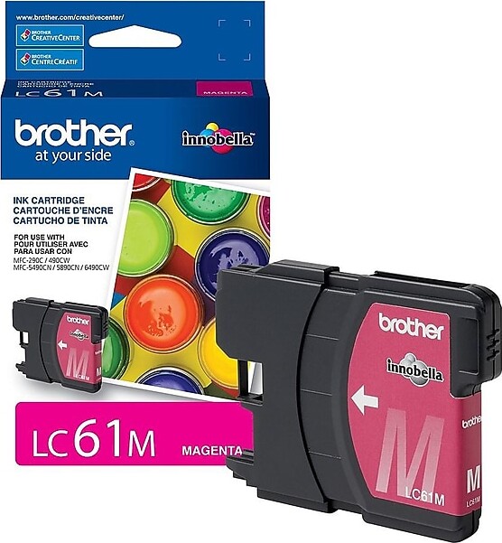 Brother LC61MS Magenta Standard Yield Ink Cartridge, Prints Up to 325 Pages
