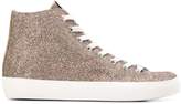 Thumbnail for your product : Leather Crown glitter hi-top sneakers