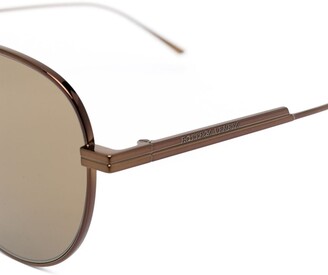 Bottega Veneta Double-Bridge Aviator-Frame Sunglasses