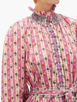 Thumbnail for your product : Muzungu Sisters - Alice Botanical-print Linen Midi Dress - Pink Print