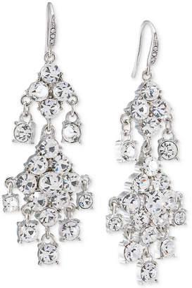 Carolee Silver-Tone Crystal Double-Drop Chandelier Earrings