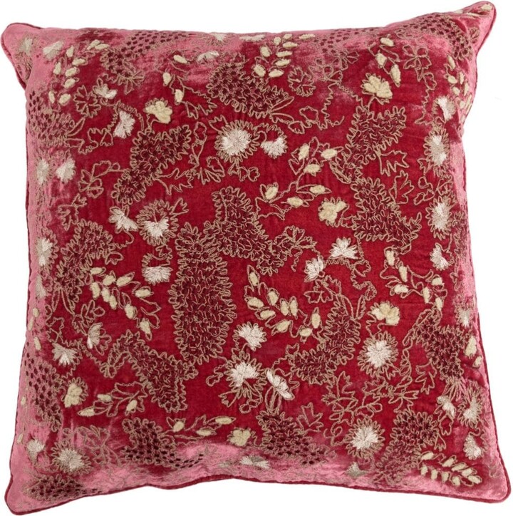 Jiti Indoor Circle Embroidered Patterned Silk Square Throw Pillows