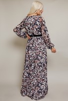 Thumbnail for your product : Little Mistress Denise Grey Abstract-Print Maxi Dress