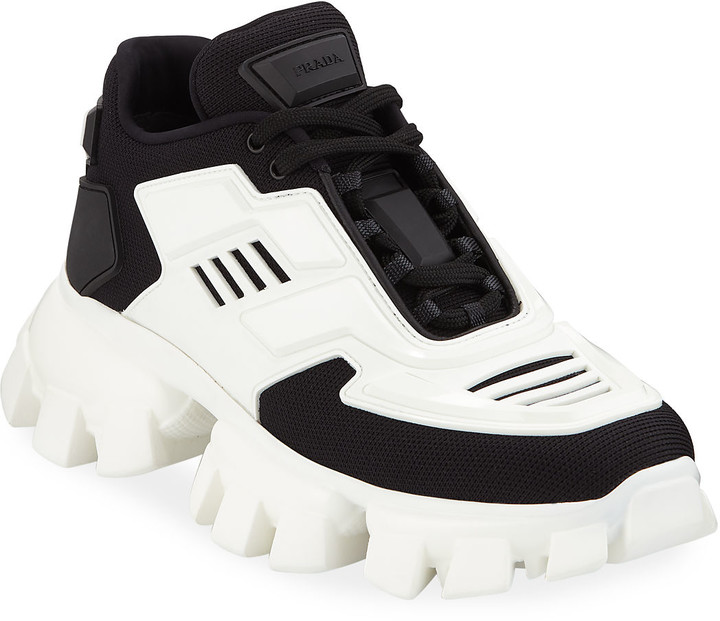 black and white prada sneakers