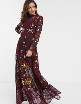 Thumbnail for your product : Frock and Frill long sleeve embroidered maxi dress